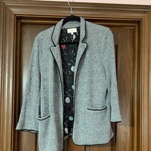 Skies Are Blue Gray Blazer with Black Trim